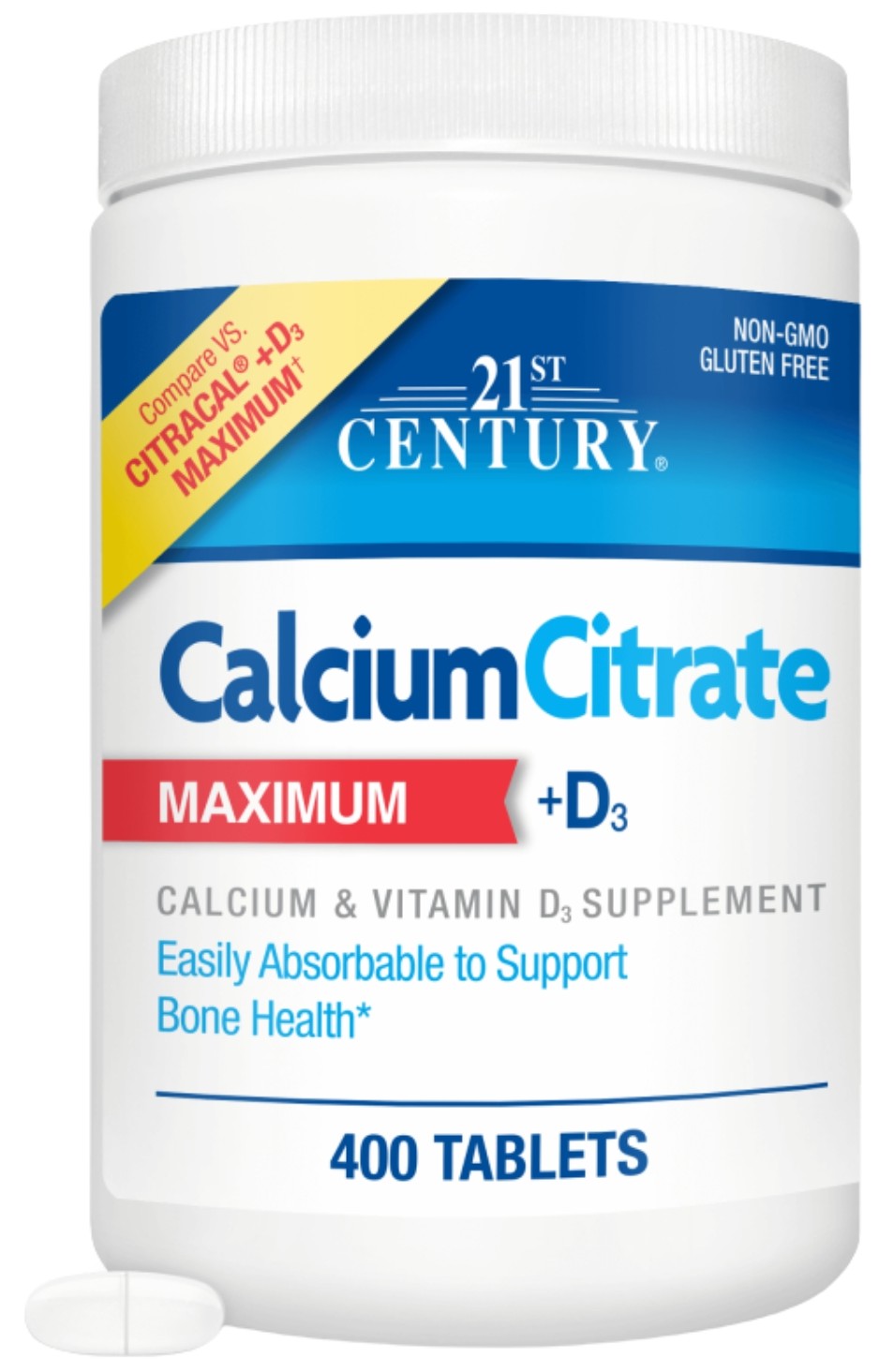 Calcium Citrate + D3 Maximum, 400 tablete, 21st Century