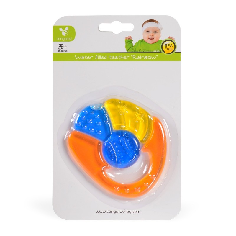 Jucarie gingival Cangaroo - Curcubeu, portocaliu