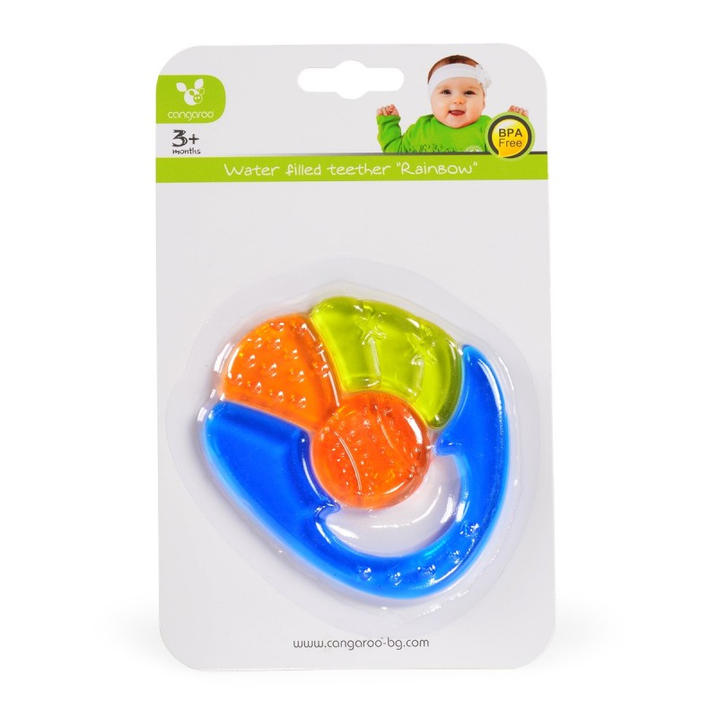 Jucarie gingival Cangaroo - Curcubeu, albastru