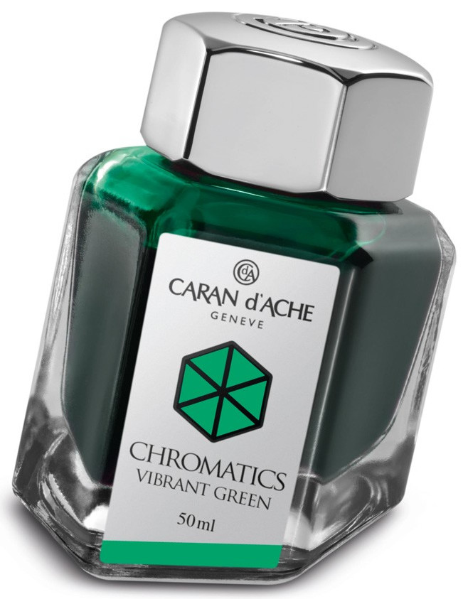 Cerneala pentru stilou Caran d'Ache Chromatics – Verde, 50 ml