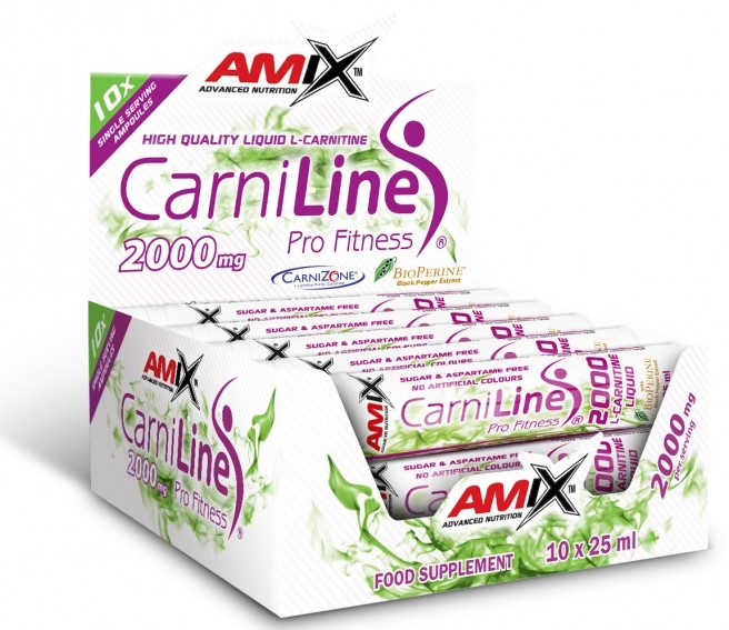 CarniLine Pro Fitness, măr verde, 10 fiole x 25 ml, Amix