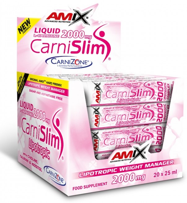 CarniSlim Lipotropic, ananas, 20 de fiole x 25 ml, Amix