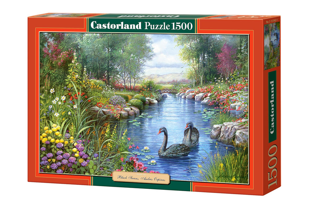 Puzzle Castorland din 1500 de piese - Lebede negre