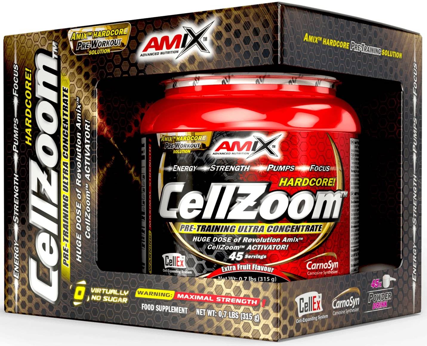 CellZoom Hardcore Activator, lămâie, 315 g, Amix