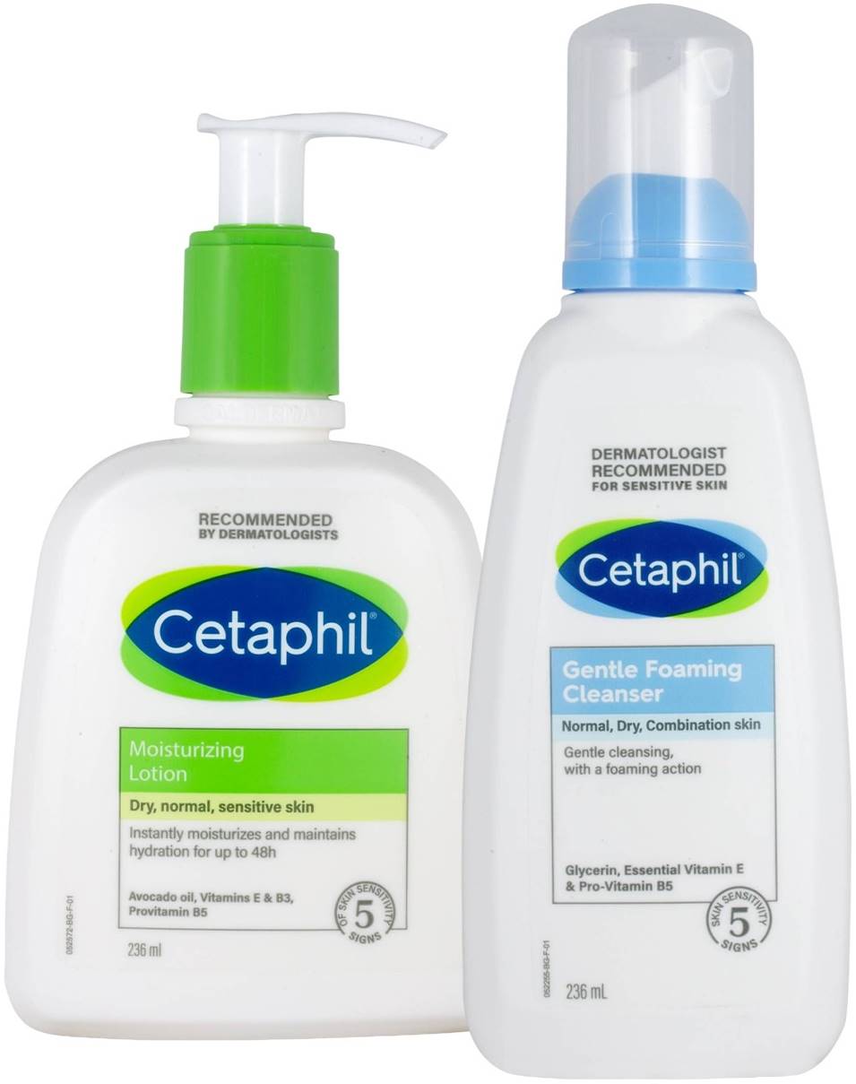 Cetaphil Set - Spumă de curățare și loțiune pentru față și corp, 2 х 236 ml