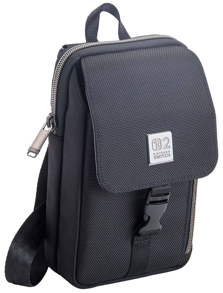 Geantă Nacon - Game Traveler Deluxe Vertical Crossbody Bag, neagră (Nintendo Switch 2/Switch/OLED)