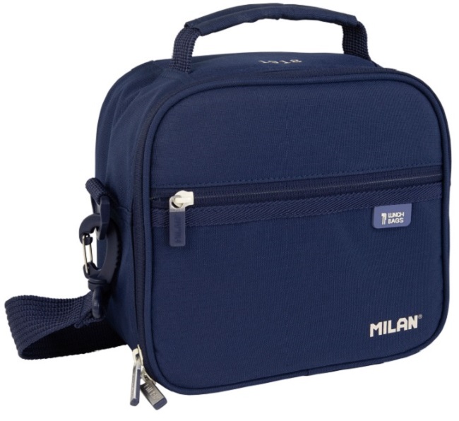 Geantă de prânz Milan 1918 - cu 3 cutii, albastru închis, 3.5 l