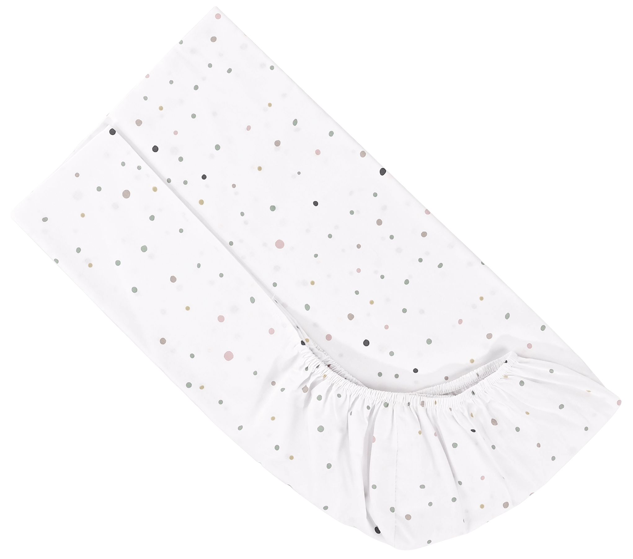 Cearșaf din ranfors cu elastic Lorelli - Happy Friends, 70 х 140 х 15 cm, mint