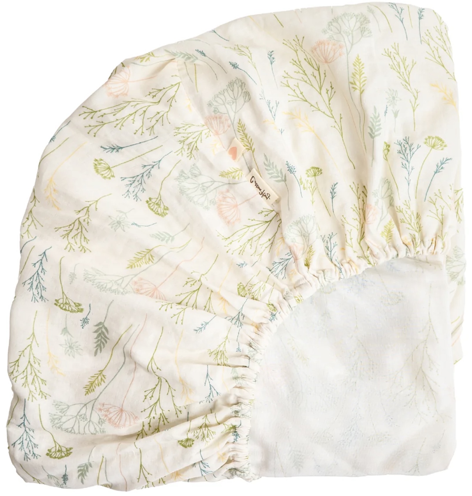 Cearceaf cu elastic Cotton Hug - Ierburi, 60 x 120 cm