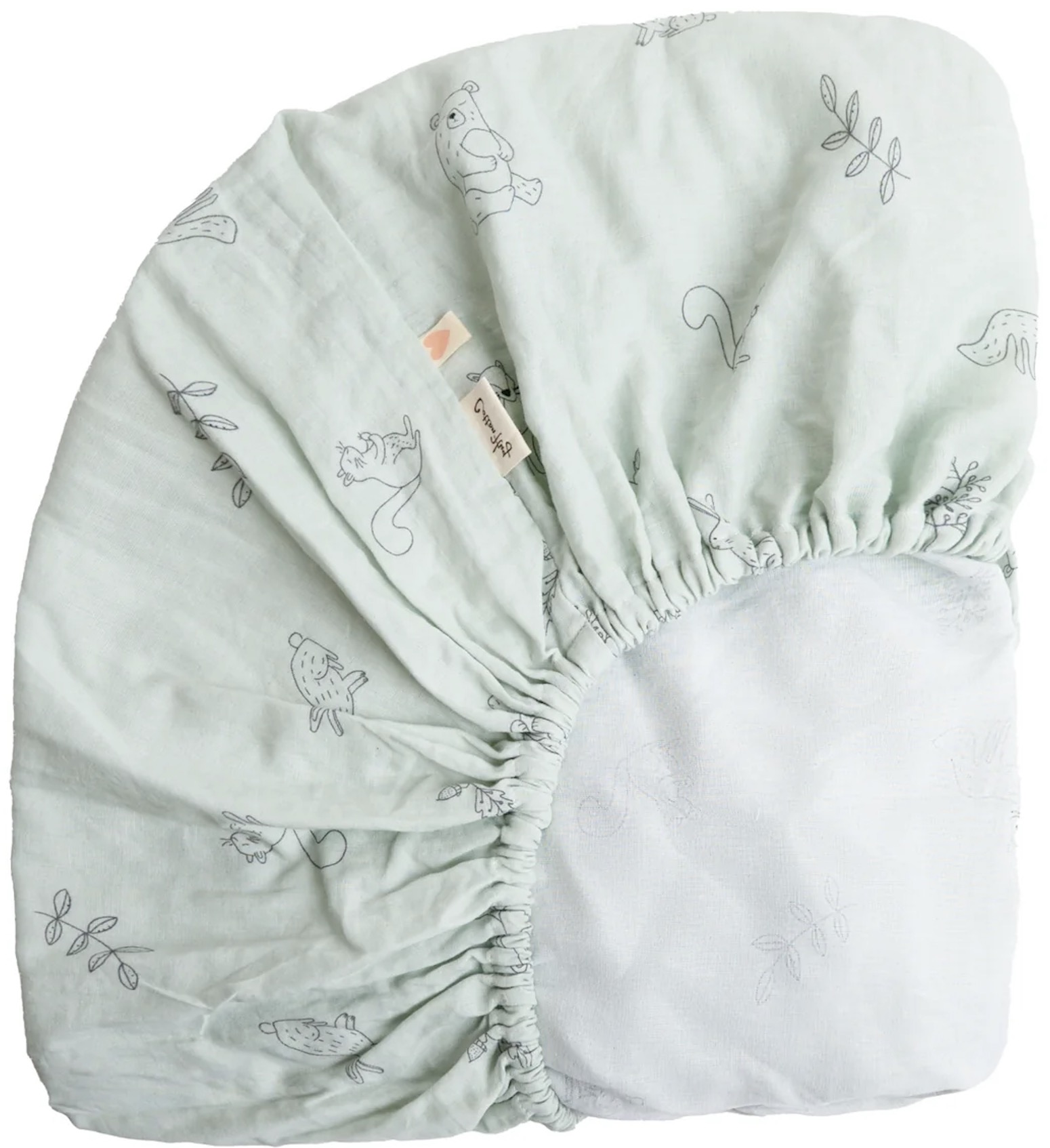 Cearceaf cu elastic Cotton Hug - Animale de pădure, 60 x 120 cm