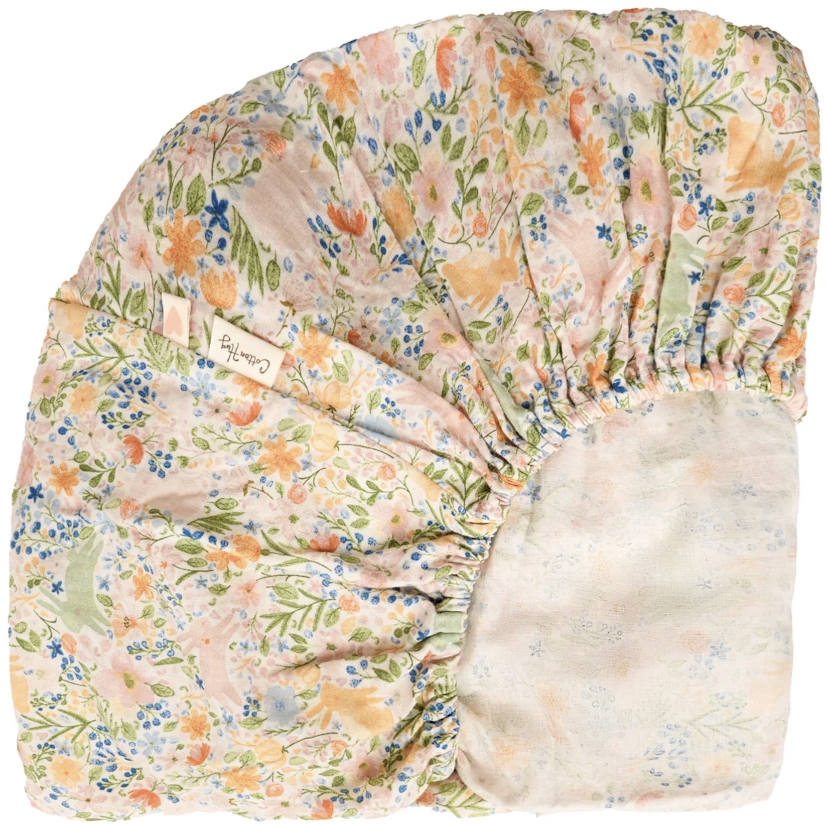 Cearceaf cu elastic Cotton Hug - Iepure, 60 x 120 cm