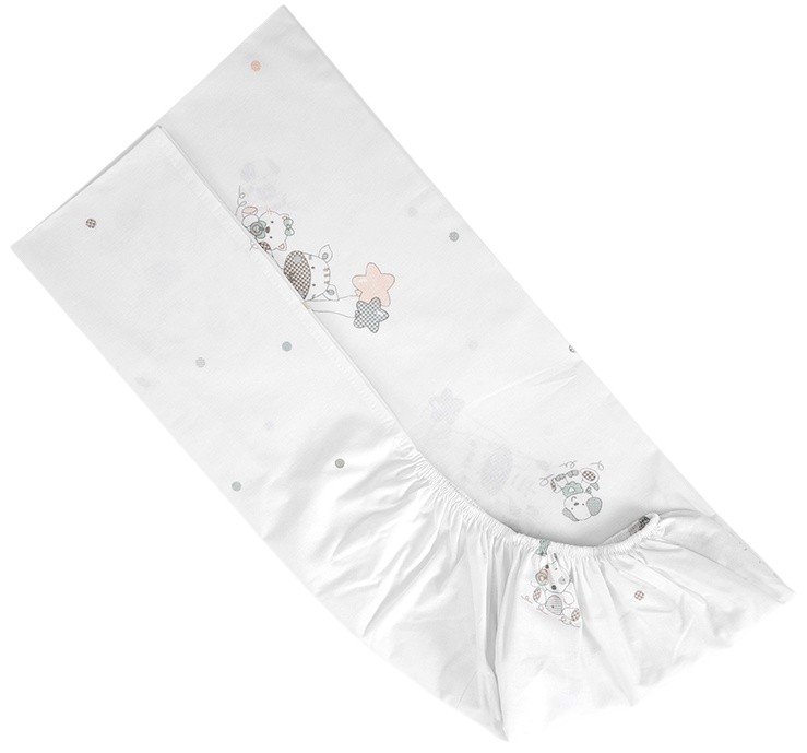 Čaršaf cu radieră Lorelli - 60 х 120 + 15 cm, girafă