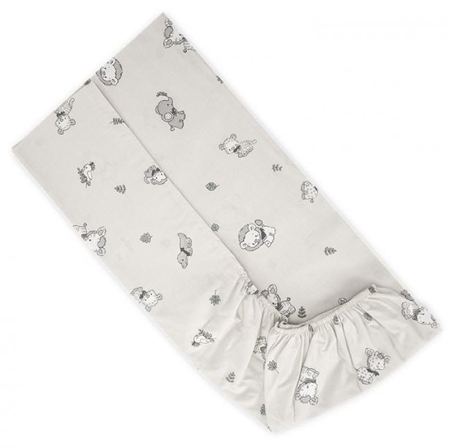 Cearșaf cu elastic Lorelli - Jungle, bej, 60 x 120 + 15 cm