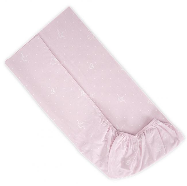 Cearșaf cu elastic Lorelli - Cer, 60 x 120 + 15 cm, roz
