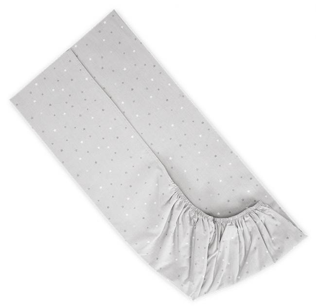 Cearșaf cu elastic Lorelli - Cer, 60 x 120 + 15 cm, gri