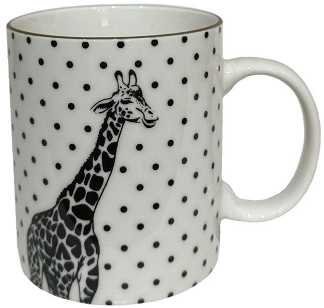 Cană Maison - Africa, Giraffe, 330 ml, alb