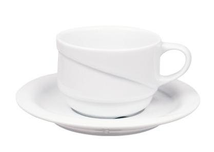 Ceașcă cu farfurioară Gural Porselen - X-Tanbul, 170 ml, alb