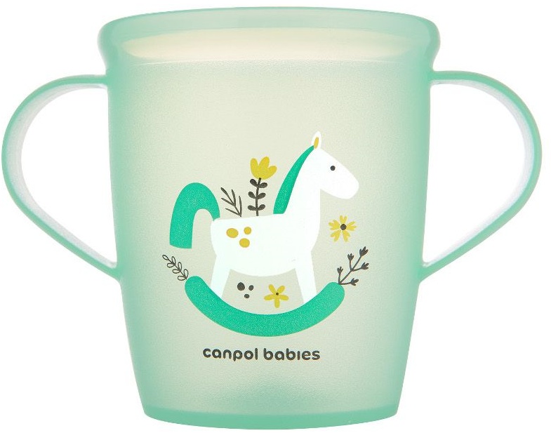 Cană cu mânere Canpol - Toys, 250 ml, 12 luni+, verde