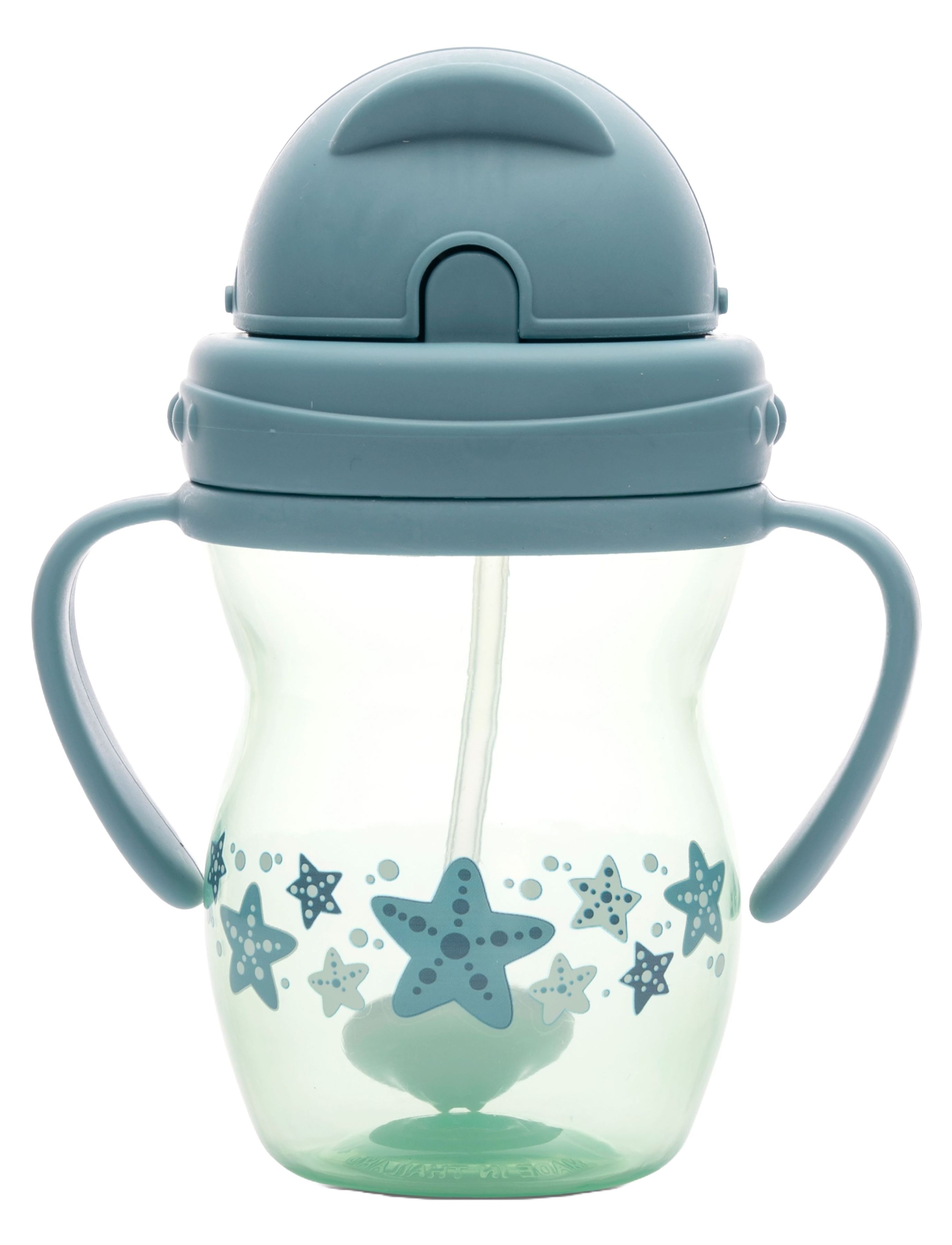Cană cu mânere și pai  Lorelli Baby Care - 275 ml, Blue/Green