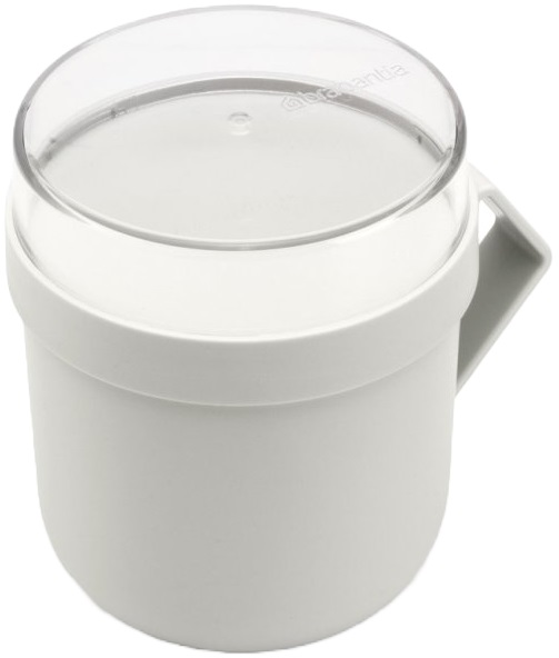 Cană cu capac Brabantia - Make & Take, 600 ml, gri deschis