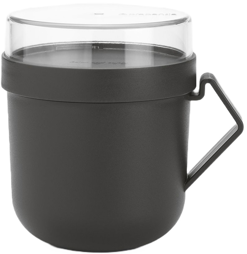 Cană cu capac Brabantia - Make & Take, 600 ml, gri închis