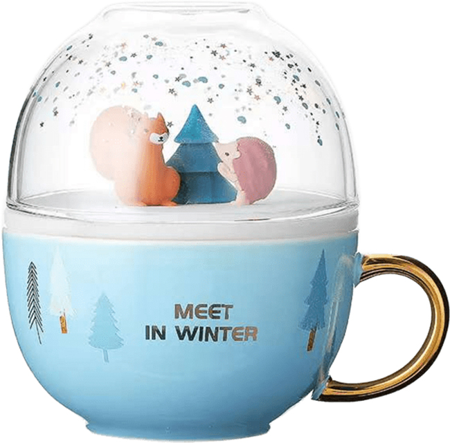 Pahar cu capac și bol Morello - Meet In Winter, 450 ml