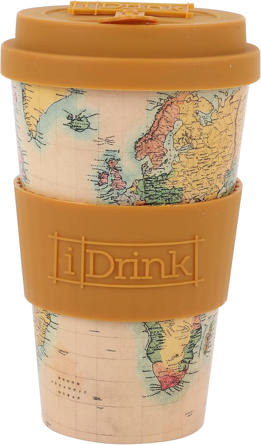 Pahar cu capac I-Total Old Map - 435 ml