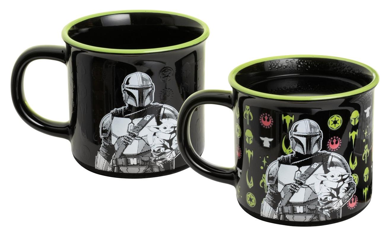 Cană cu efect termic Paladone Movies: Star Wars The Mandalorian - Mandalorian și Grogu