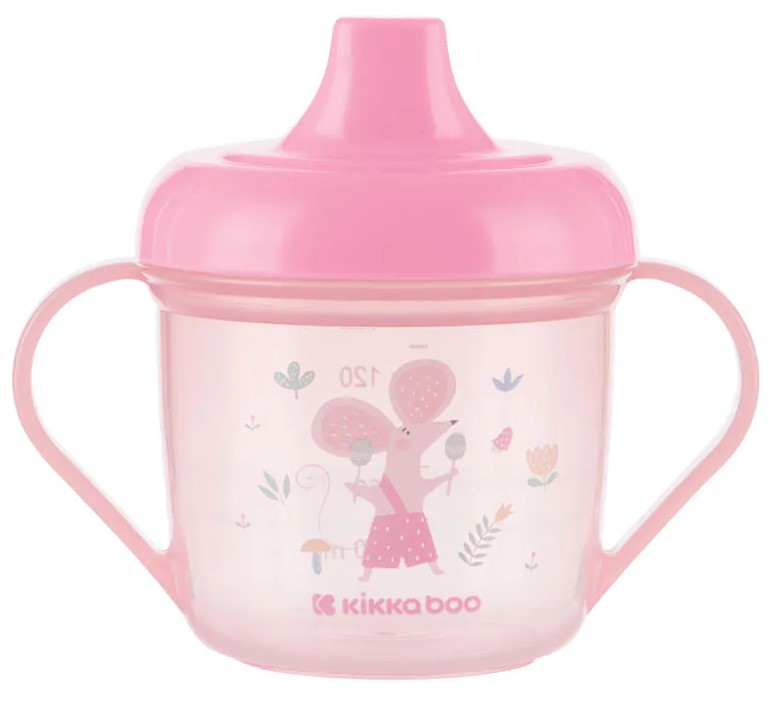 Cană cu cioc tare  KikkaBoo - Forest Party, Pink, 150 ml