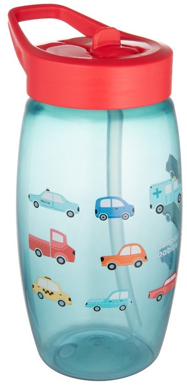 Ceașcă cu un pai pliabil  Canpol - Cars, 400 ml