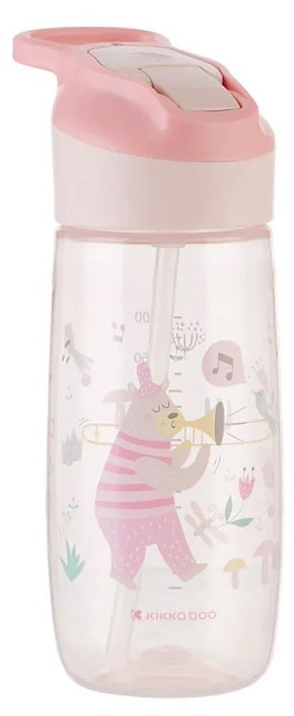 Cupă cu vârf de silicon KikkaBoo - Music Fest, Pink, 450 ml