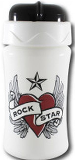 Cana cu paie de silicon Rock Star Baby - 340 ml , inima cu aripi
