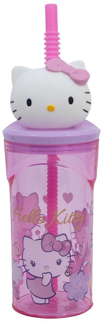 Cană cu pai și figurină 3D Stor Hello Kitty - 360 ml