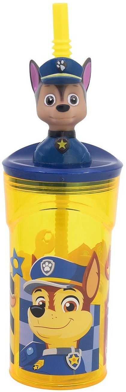 Cană cu pai și figură 3D Stor Paw Patrol - Rescue Pups, 360 ml
