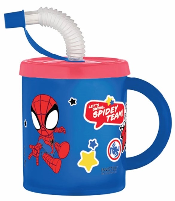 Ceașcă cu pai și mâner Disney - Spidey, 210 ml