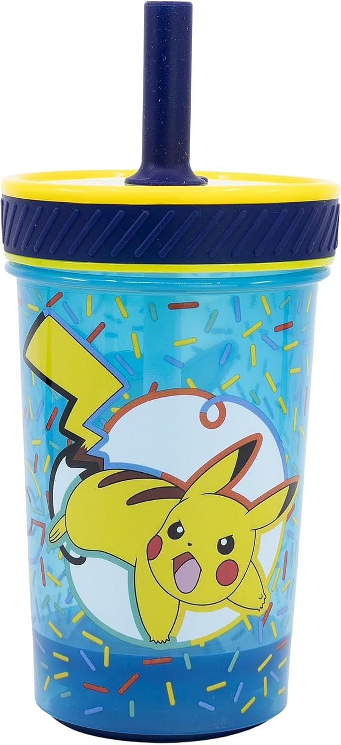 Cană cu păi Stor Pokemon - Doodle Grip, 370 ml