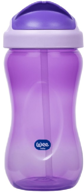 Ceașcă cu pai Wee Baby Colorful, 350 ml, violet
