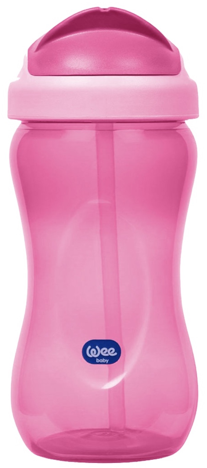 Cană cu pai Wee Baby Colorful - 350 ml, roz