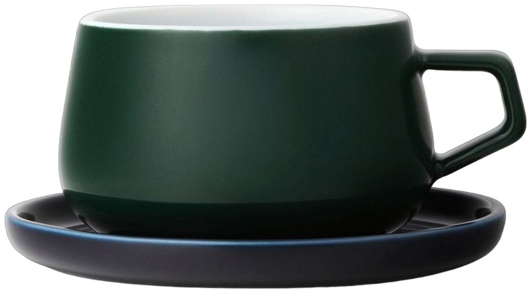 Ceașcă de ceai cu farfurioară Viva Scandinavia - Classic Pine Green, 250 ml