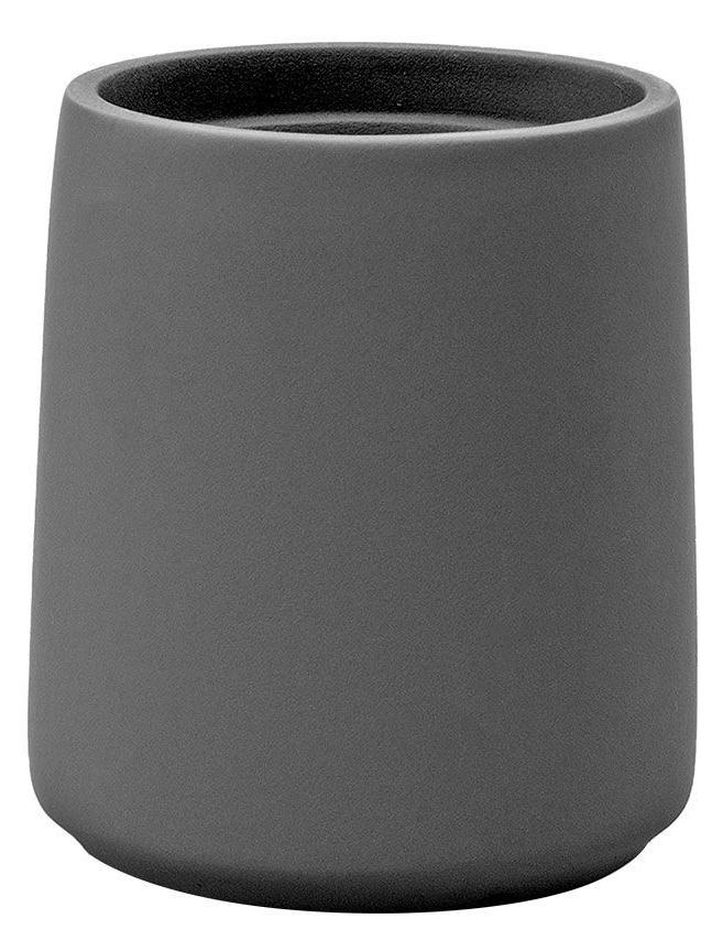 Pahar pentru periuțe de dinți Estia - Cement, 8.2 x 8.2 x 9.1 cm, gri