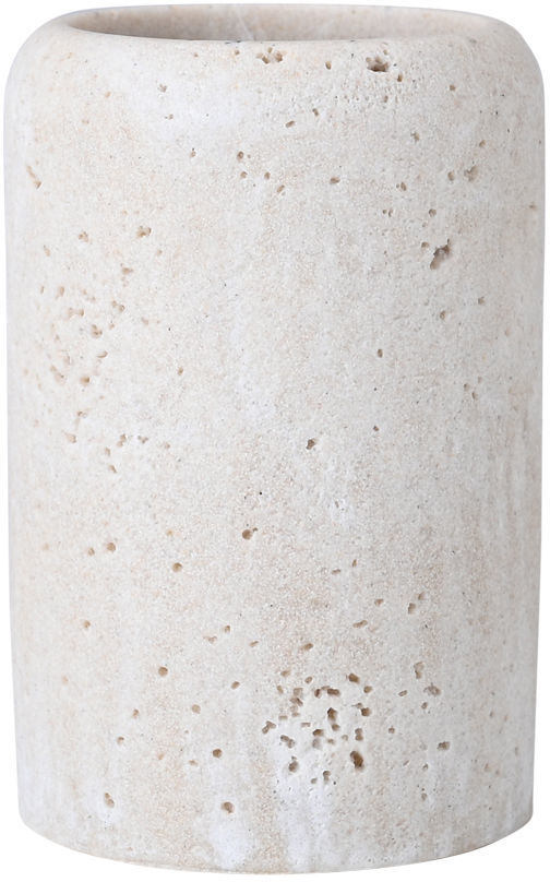 Pahar pentru periuțe de dinți Estia - Travertine, 7.7 х 7.7 х 11.5 cm
