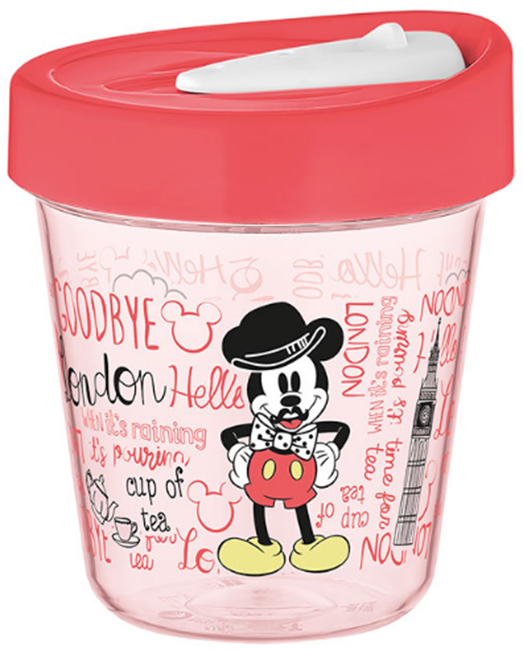 Cană de călătorie cu eroi Disney - Londra, 350 ml, rosie