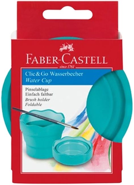 Cana de desen Faber-Castell Clic&Go - pliabila, turcoaz