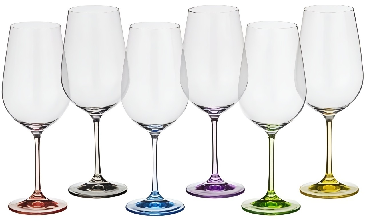 Pahare de vin roșu Bohemia Crystalex - Rainbow, 6 buc, 550 ml