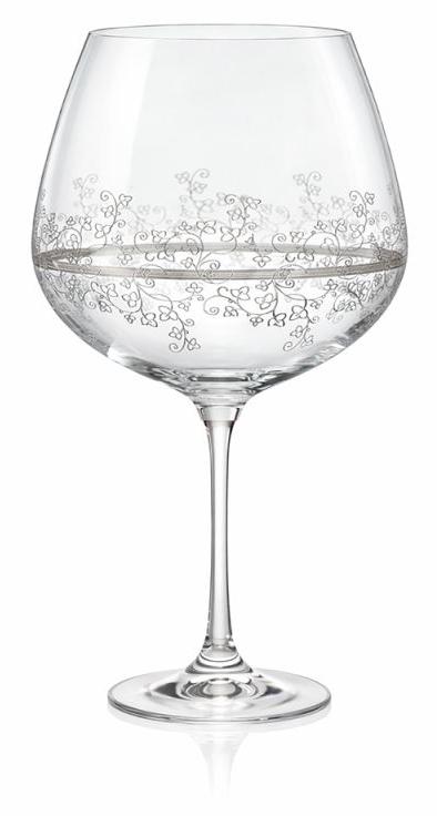 Pahare de vin roșu Bohemia Crystalex - Viola Platinum, 570 ml, 6 buc
