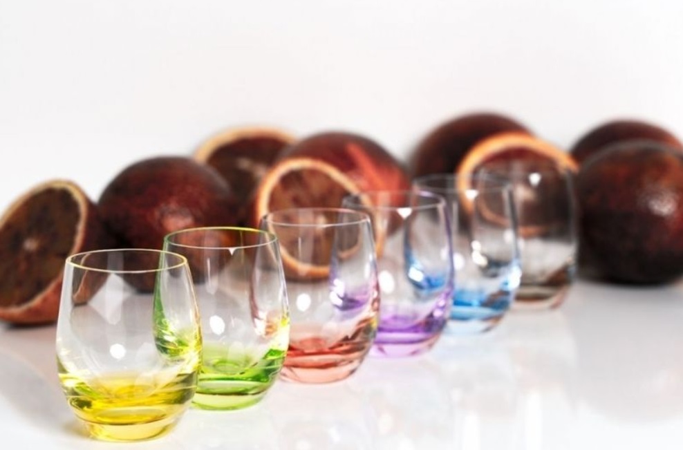 Pahare de brandy Bohemia Crystalex - Rainbow, 60 ml, 6 buc