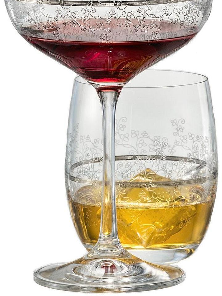 Pahare de whisky  Bohemia Crystalex - Viola Platinum, 6 buc., 300 ml