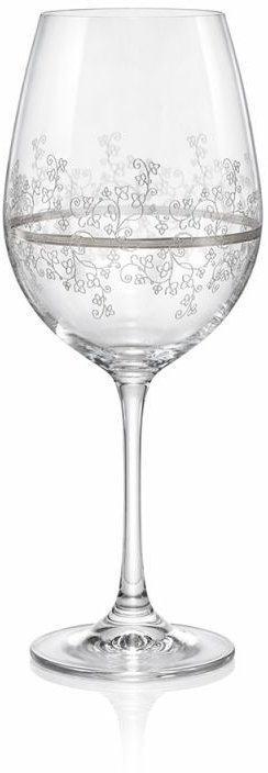 Pahare de vin Bohemia Crystalex - Viola Platinum, 350 ml, 6 buc