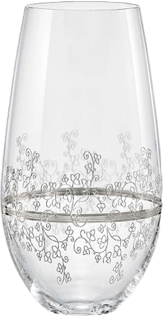 Pahare pentru apă Bohemia Crystalex - Viola Platinum, 350 ml, 6 bucăți
