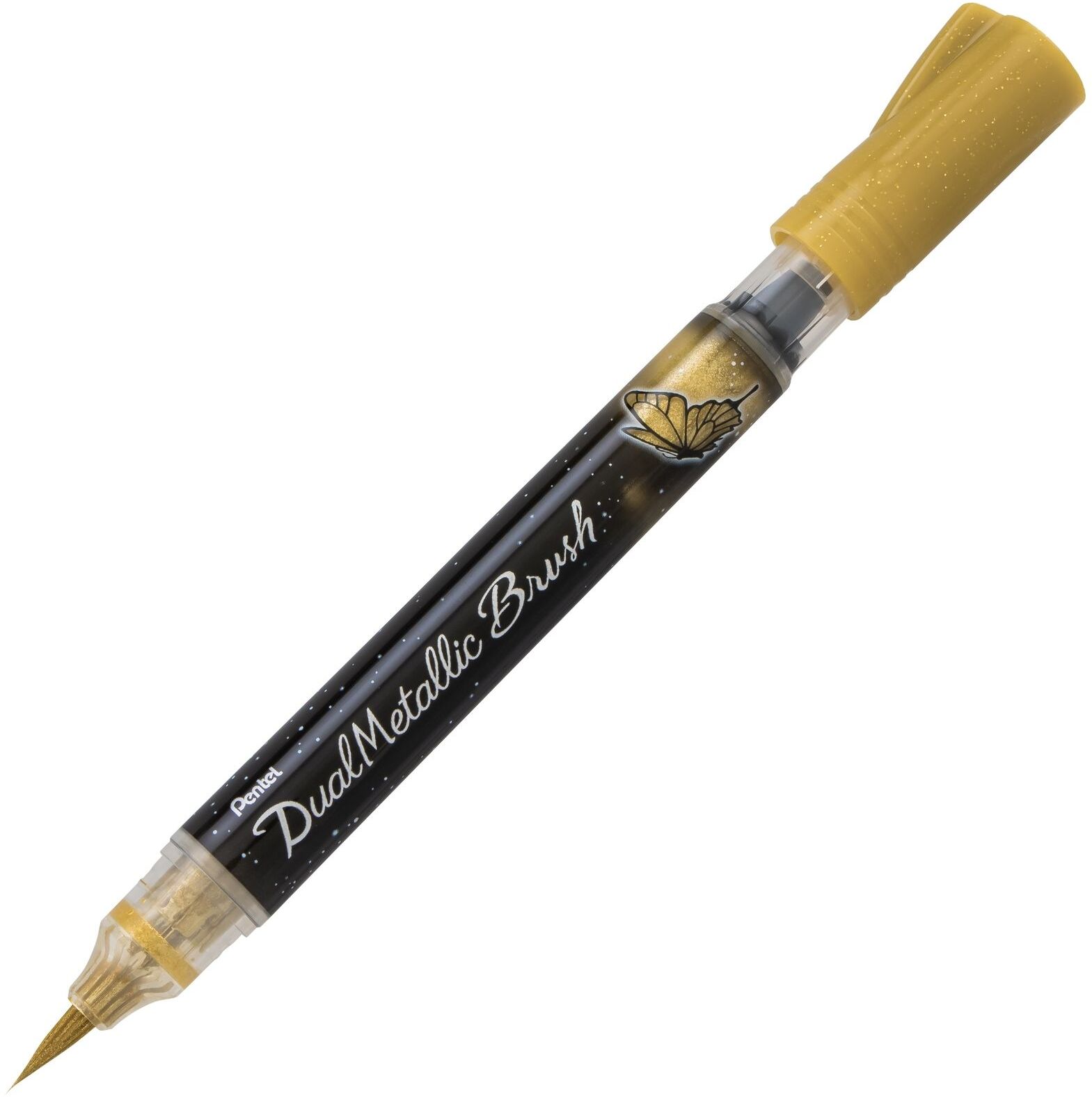 Pensulă Pentel Arts - Dual metallic, auriu